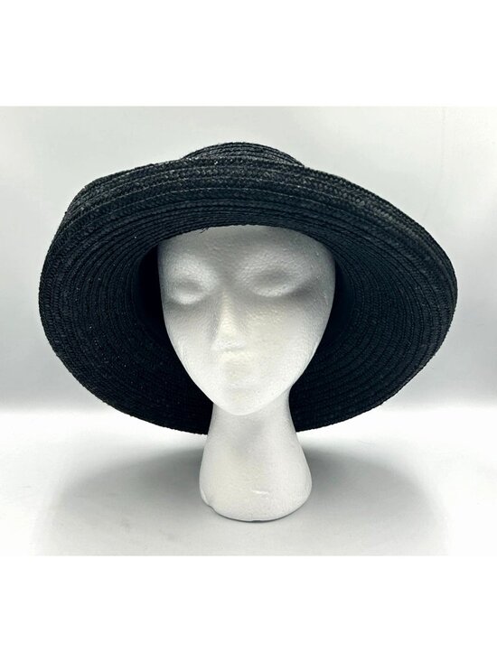 NWT Betmar Women\'s Black Woven 100% Straw Wide-Brimmed Lightweight Sun Hat 3476 main image 13